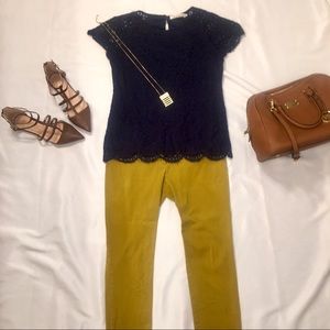 Scalloped lace blouse